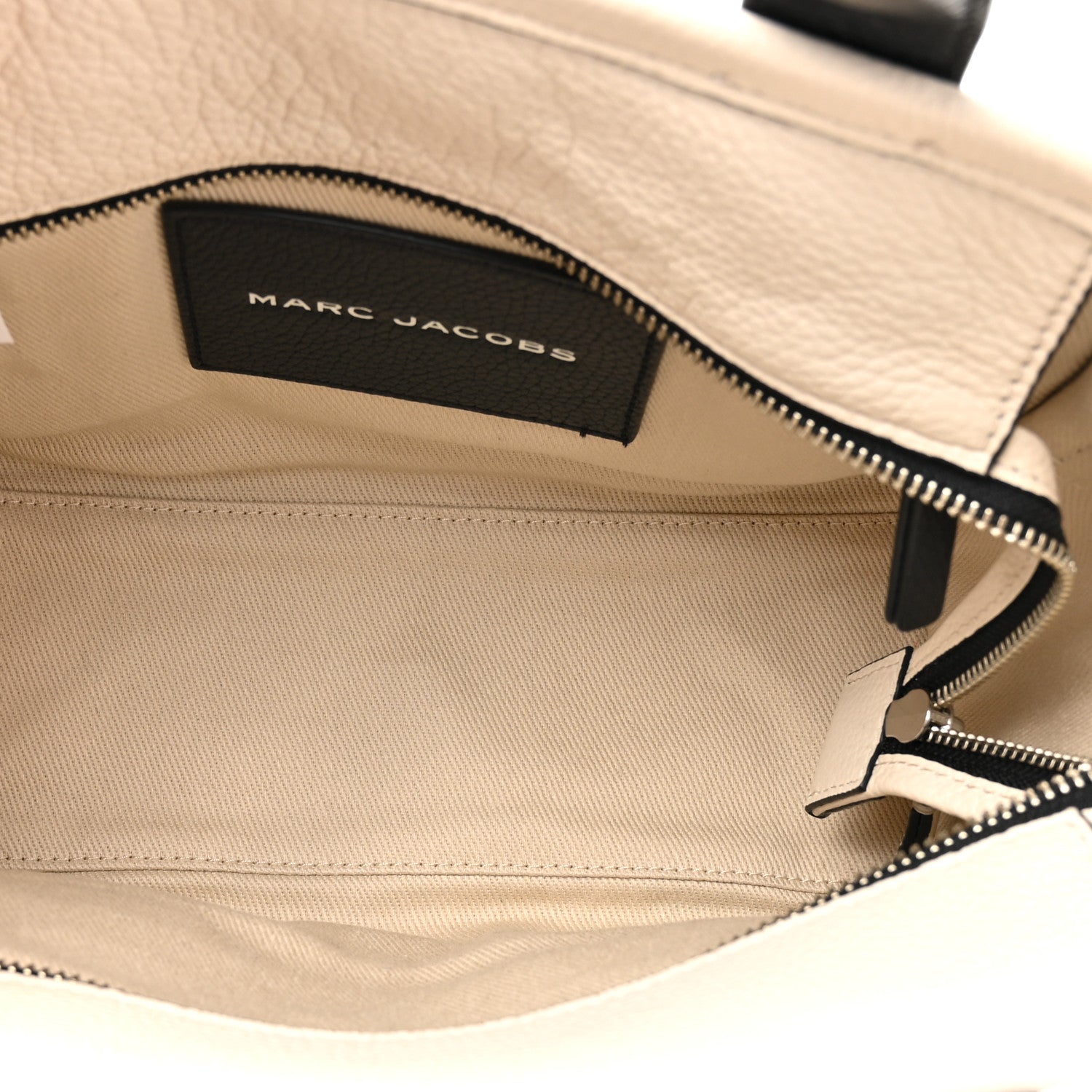 Marc Jacobs Grained Calfskin Small The Tote Bag Ivory Black 5 of 10