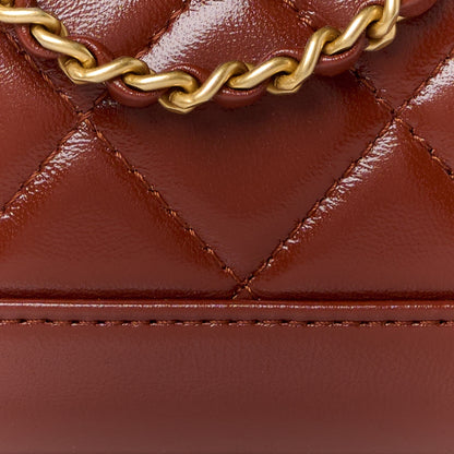 Chanel Shiny Lambskin Quilted Mini Cocodoc Top Handle Bag Brown 9 of 12