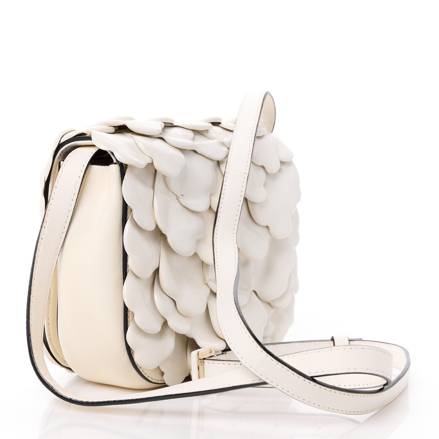 VALENTINO GARAVANI Nappa Atelier 03 Rose Edition Small Flap Crossbody Bag Ivory