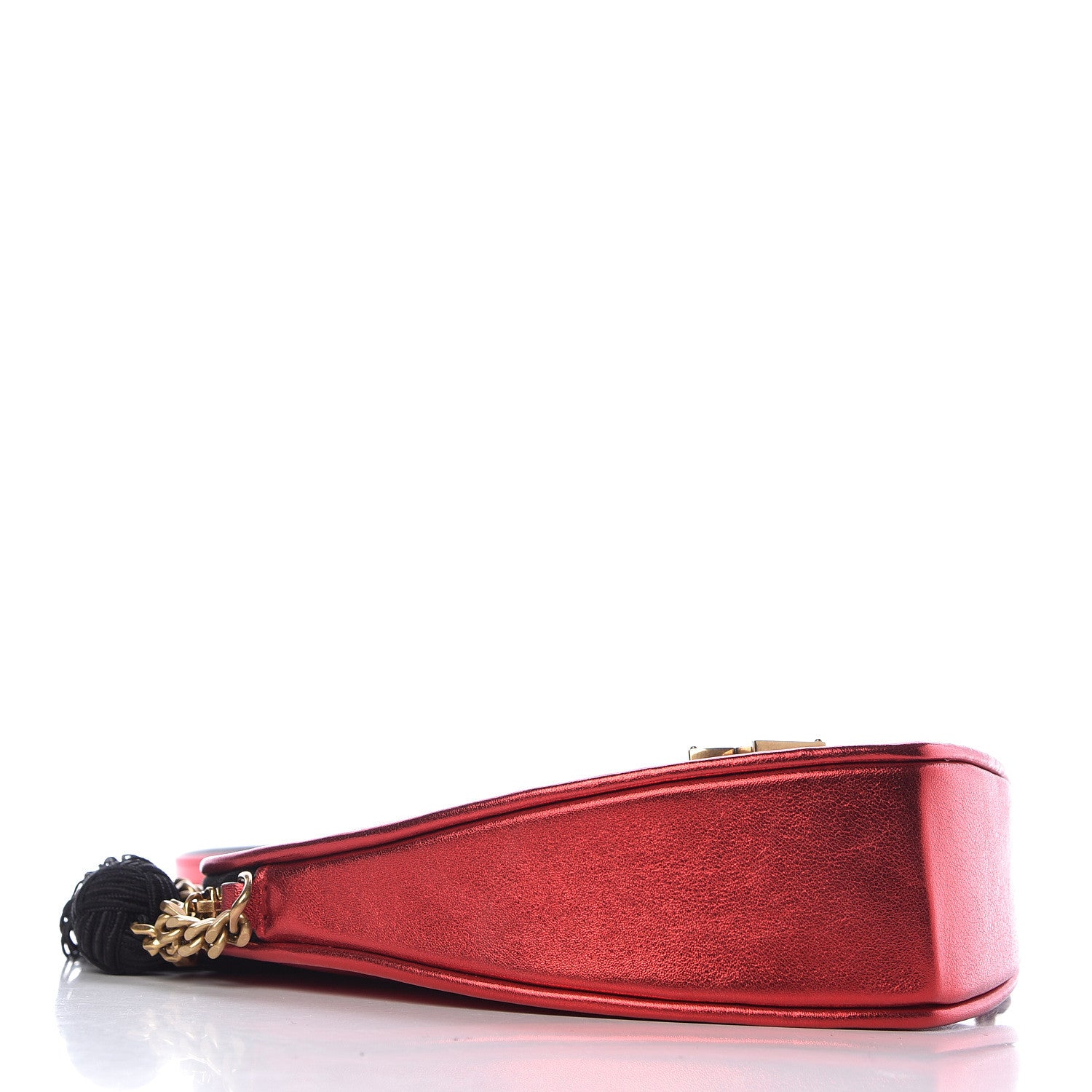Saint Laurent Metallic Calfskin Heart Monogram Crossbody Black Rouge 4 of 9