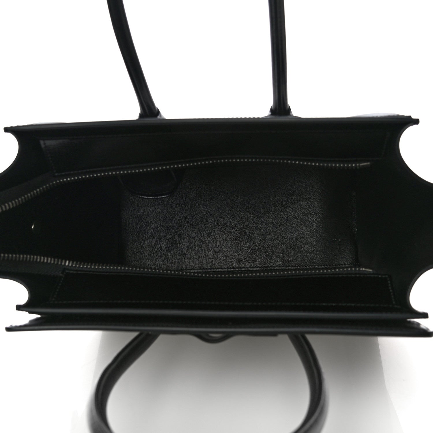 Celine Smooth Calfskin Lizard Embossed Bi-Color Micro Luggage Black White 5 of 10