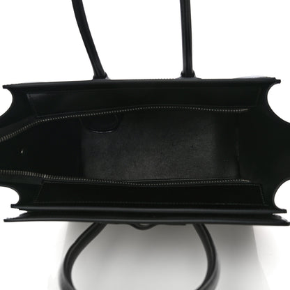 Celine Smooth Calfskin Lizard Embossed Bi-Color Micro Luggage Black White 5 of 10