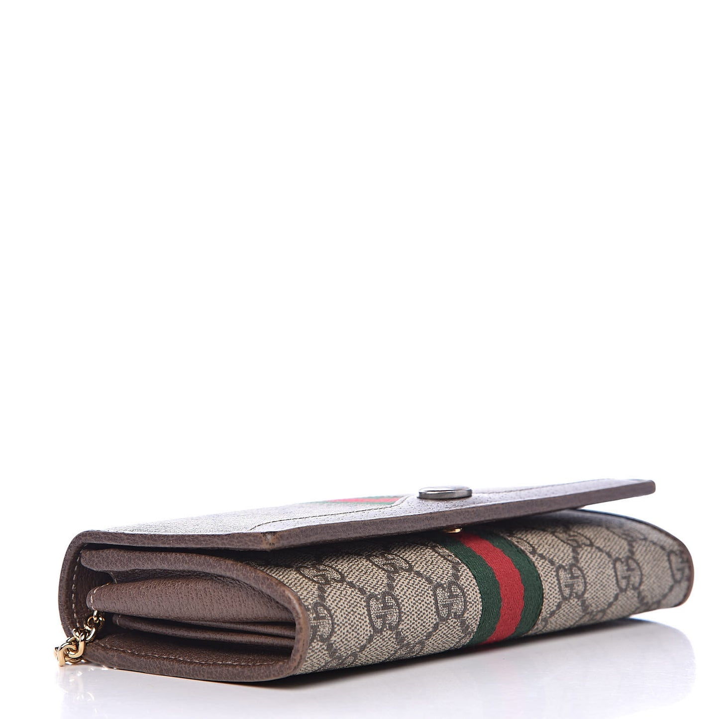 GG Supreme Monogram Web Ophidia Wallet On Chain Brown