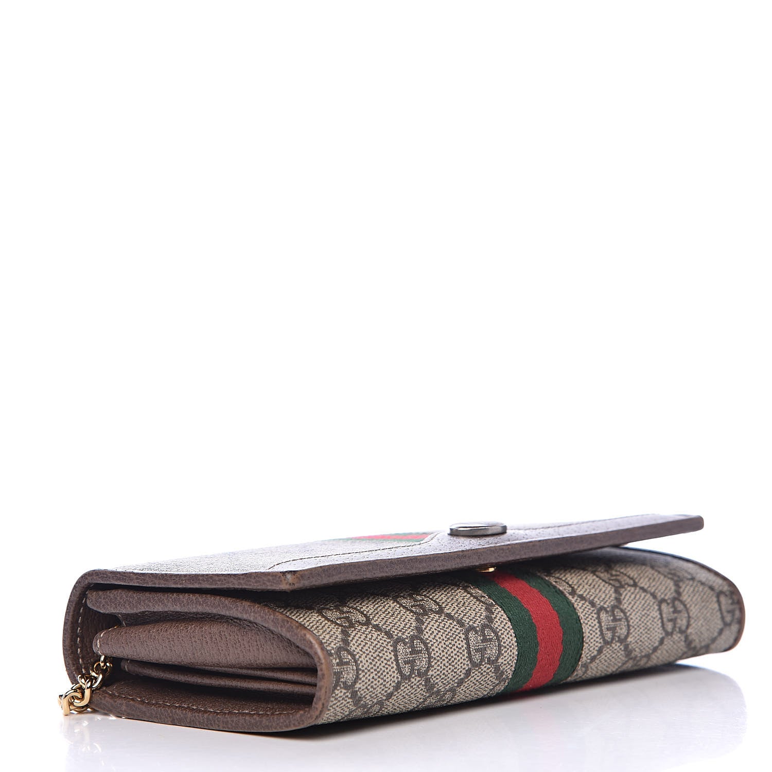 Gucci GG Supreme Monogram Web Ophidia Wallet On Chain Brown 4 of 11