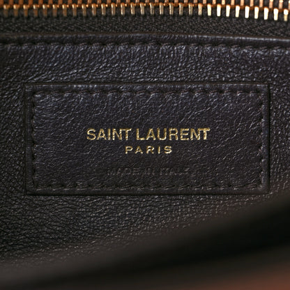 Saint Laurent Smooth Calfskin Suede Monogram Cassandra Clasp Bag Brown 6 of 8