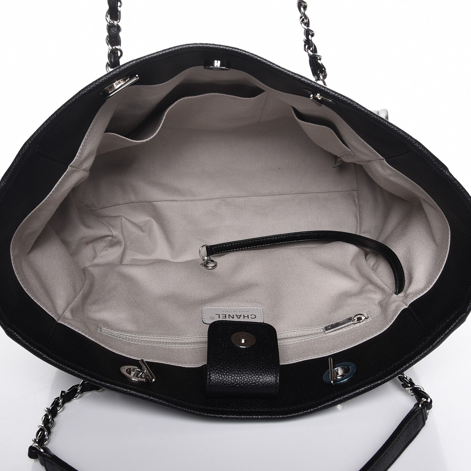 Chanel Glazed Calfskin Small Deauville Tote Black 5 of 7