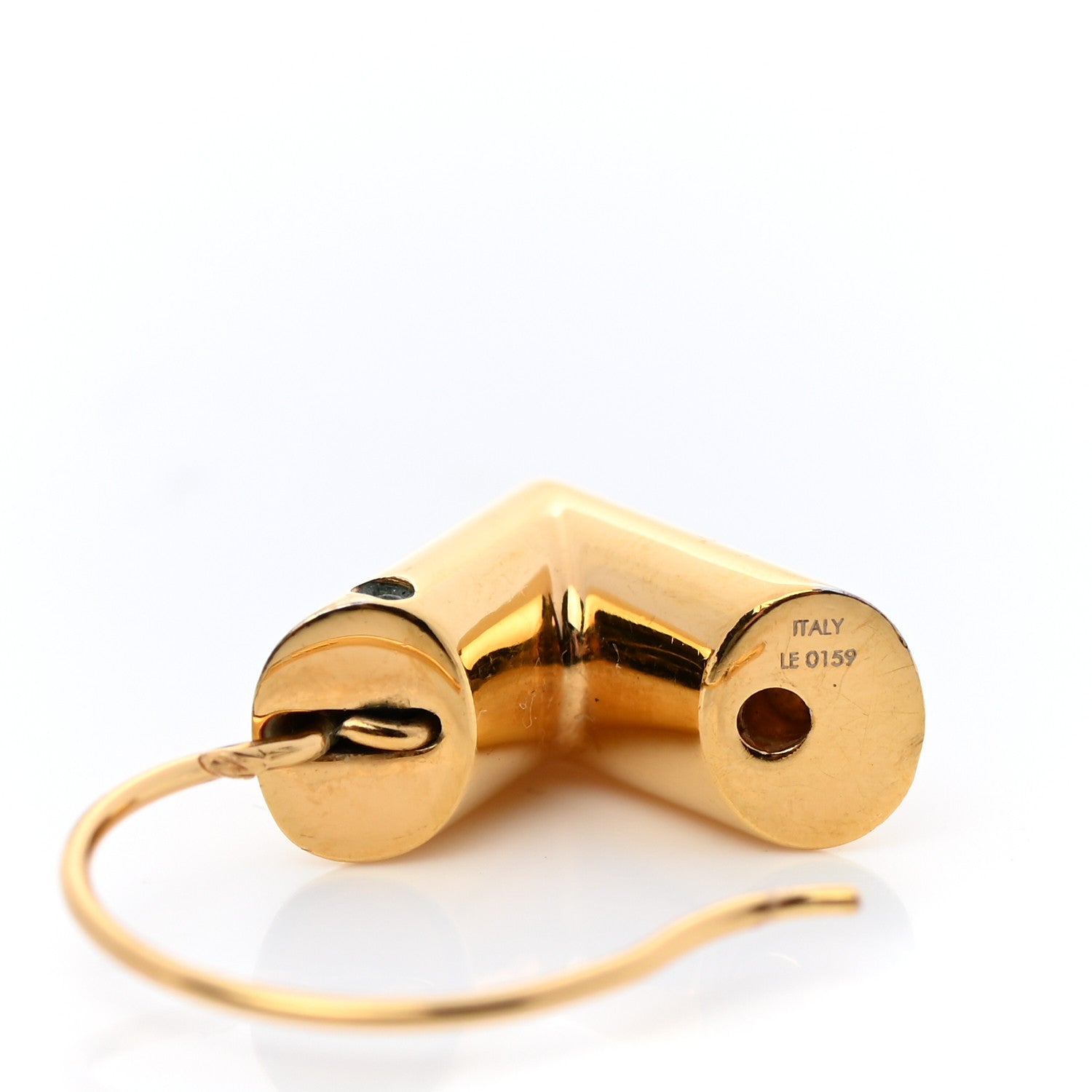 Louis Vuitton Brass Essential V Hoop Earrings Gold 4 of 4