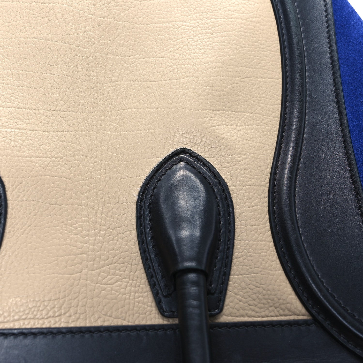 Celine Elephant Calfskin Suede Mini Tri-Color Luggage Sand 11 of 14