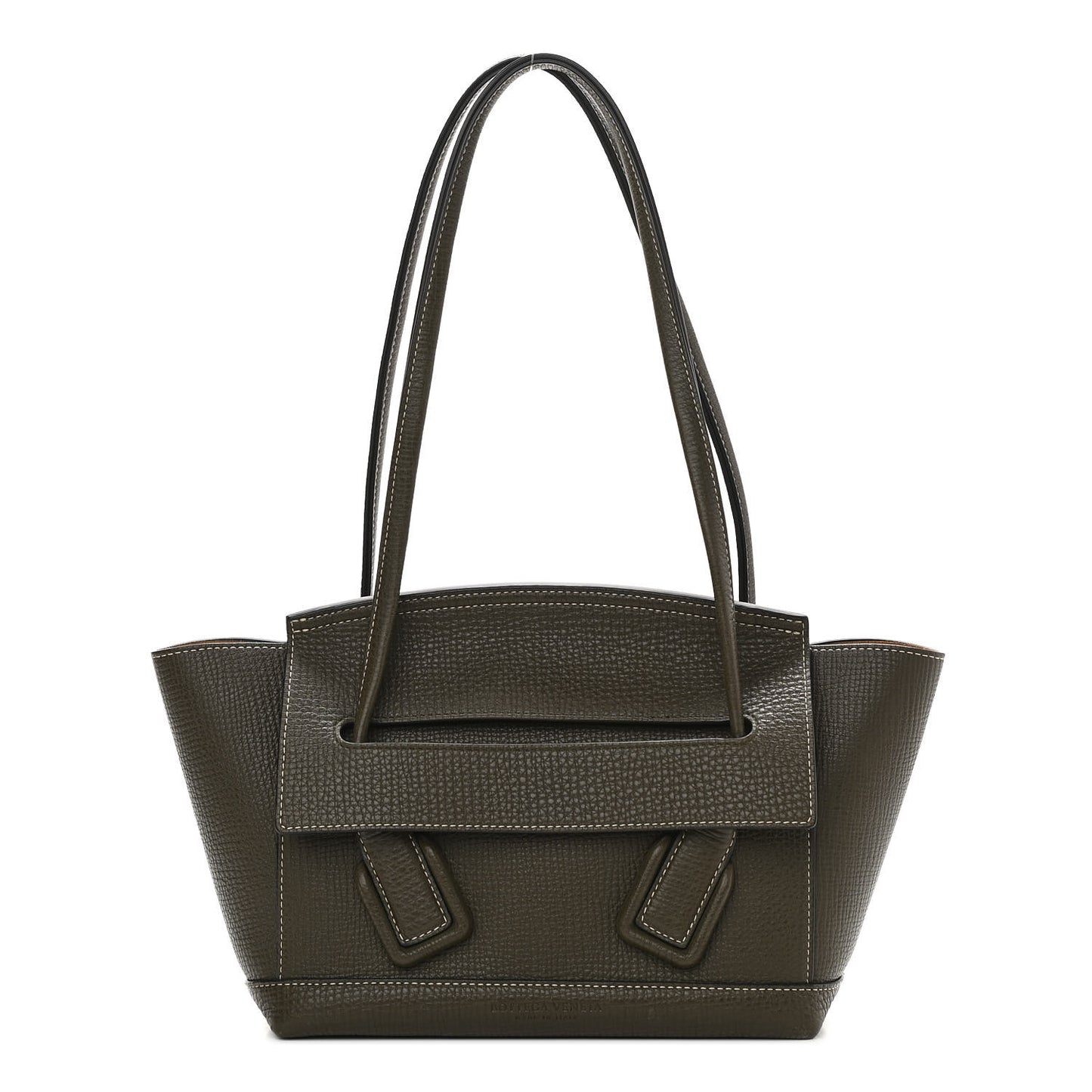 Grainy Calfskin Small Arco Kaki