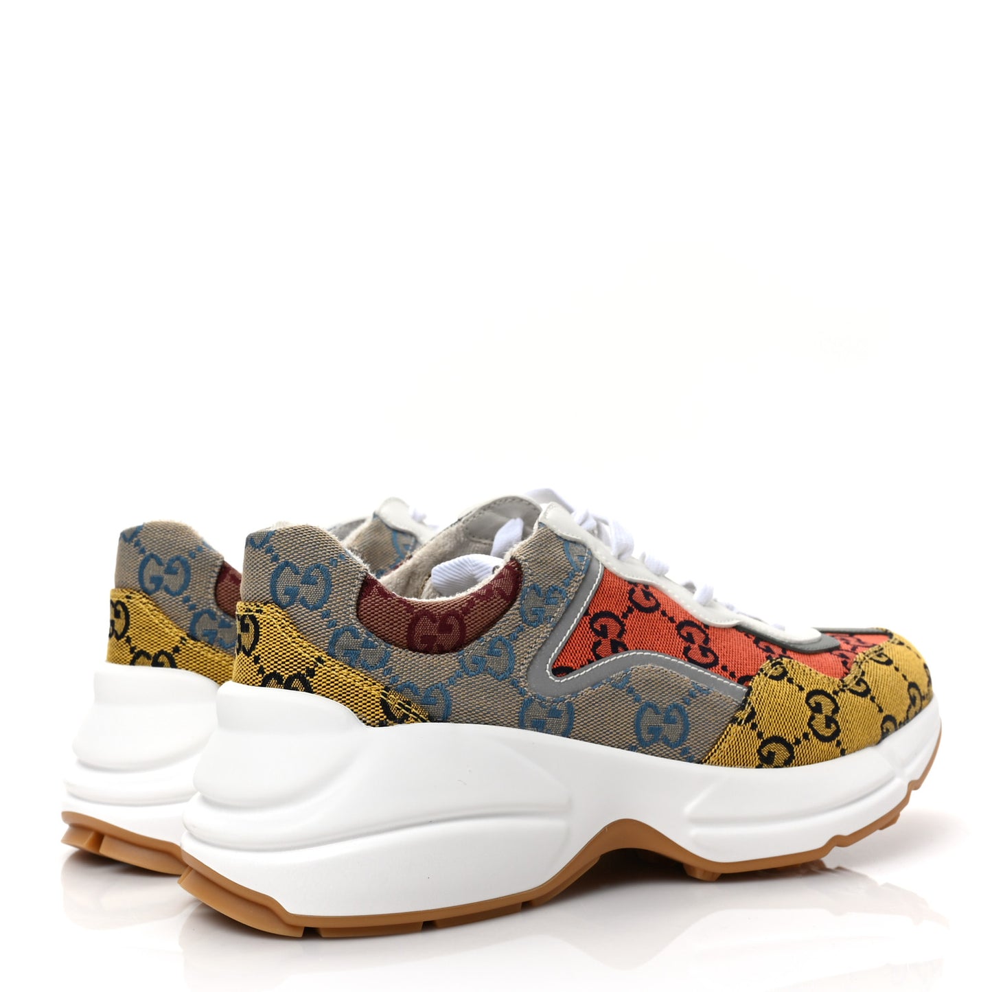 Monogram Multicolor Demetra Womens Rhyton Sneakers 38.5 Yellow Blue Great White Tabasco