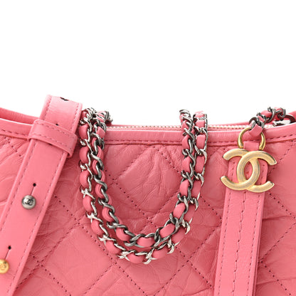 Chanel Aged Calfskin Quilted Small Gabrielle Hobo Rose 8 of 11