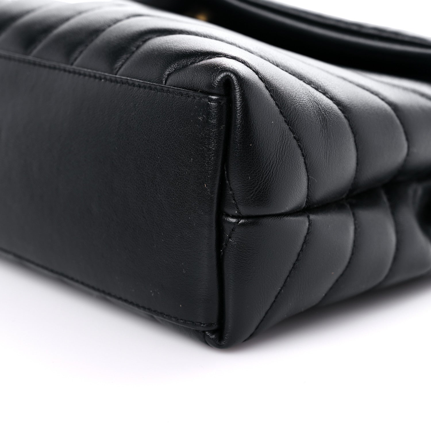 Saint Laurent Calfskin Y Quilted Monogram Small Loulou Chain Satchel Black 8 of 10