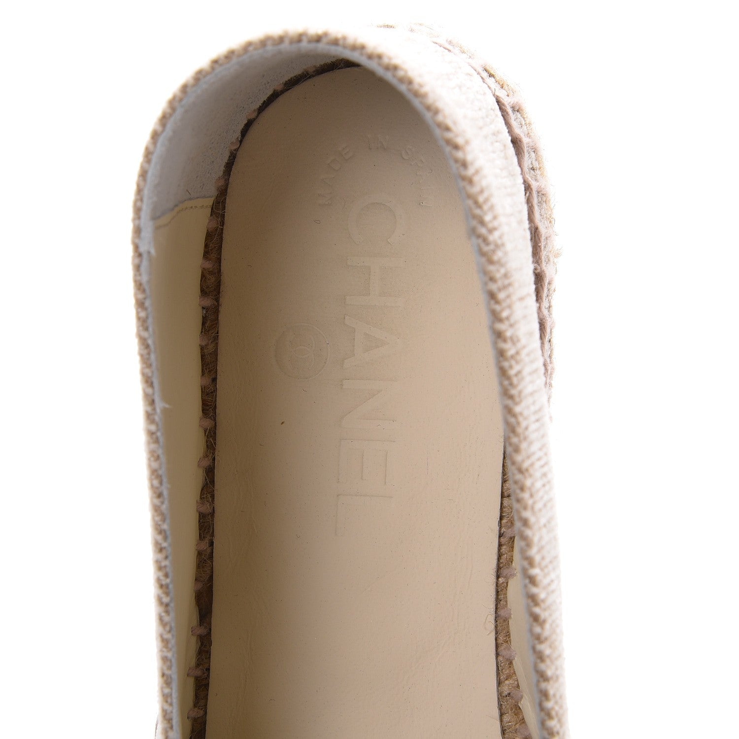 Chanel Toile Sequin CC Espadrilles 37 Beige Black 8 of 18