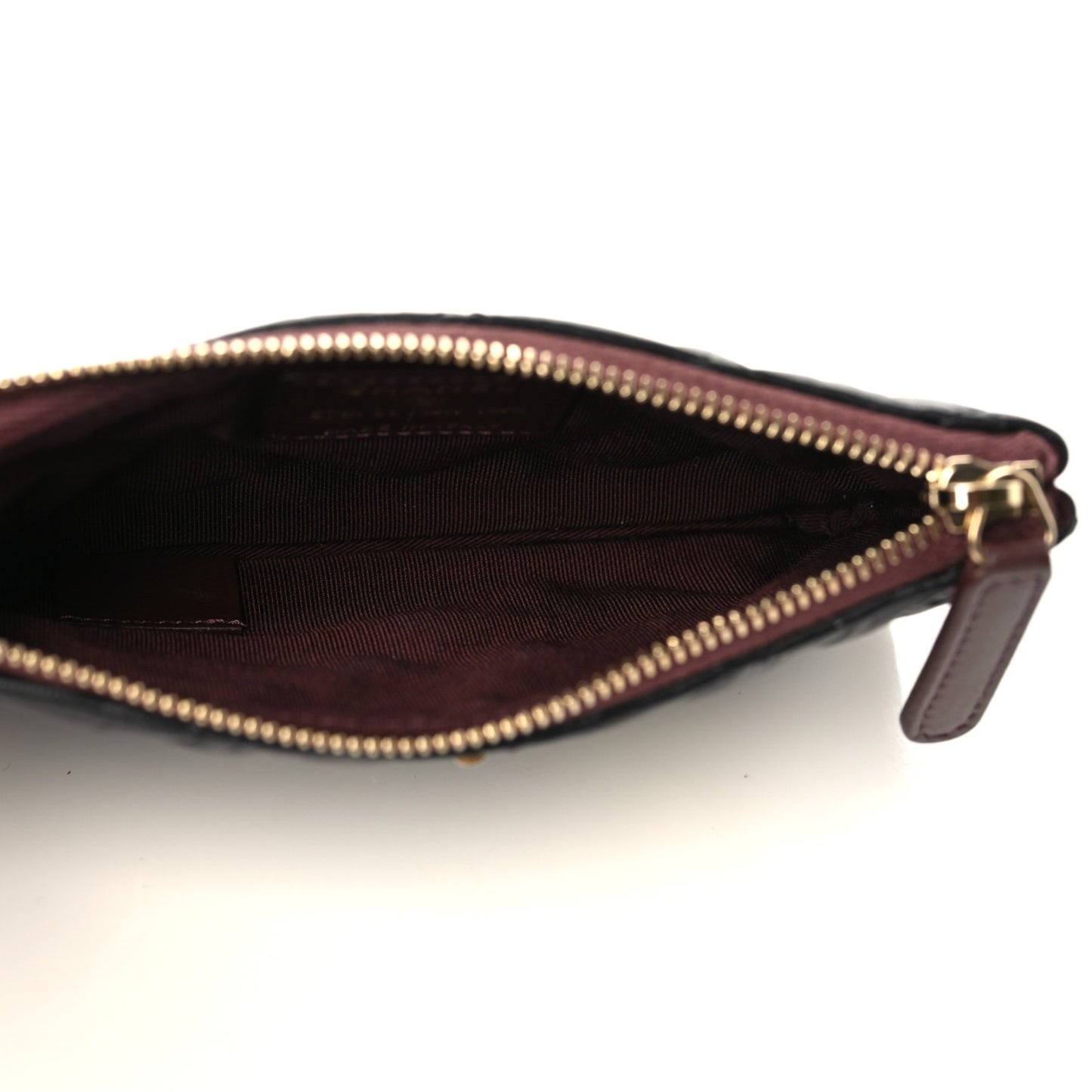 Aged Calfskin Quilted Small Lucky Charms Cosmetic Case Black