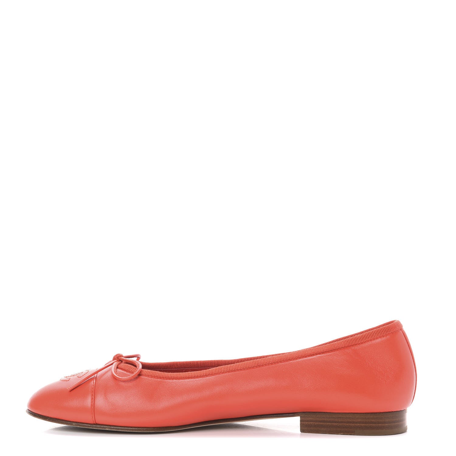 Chanel Lambskin Cap Toe Ballerina Flats 39 Red 1 of 11