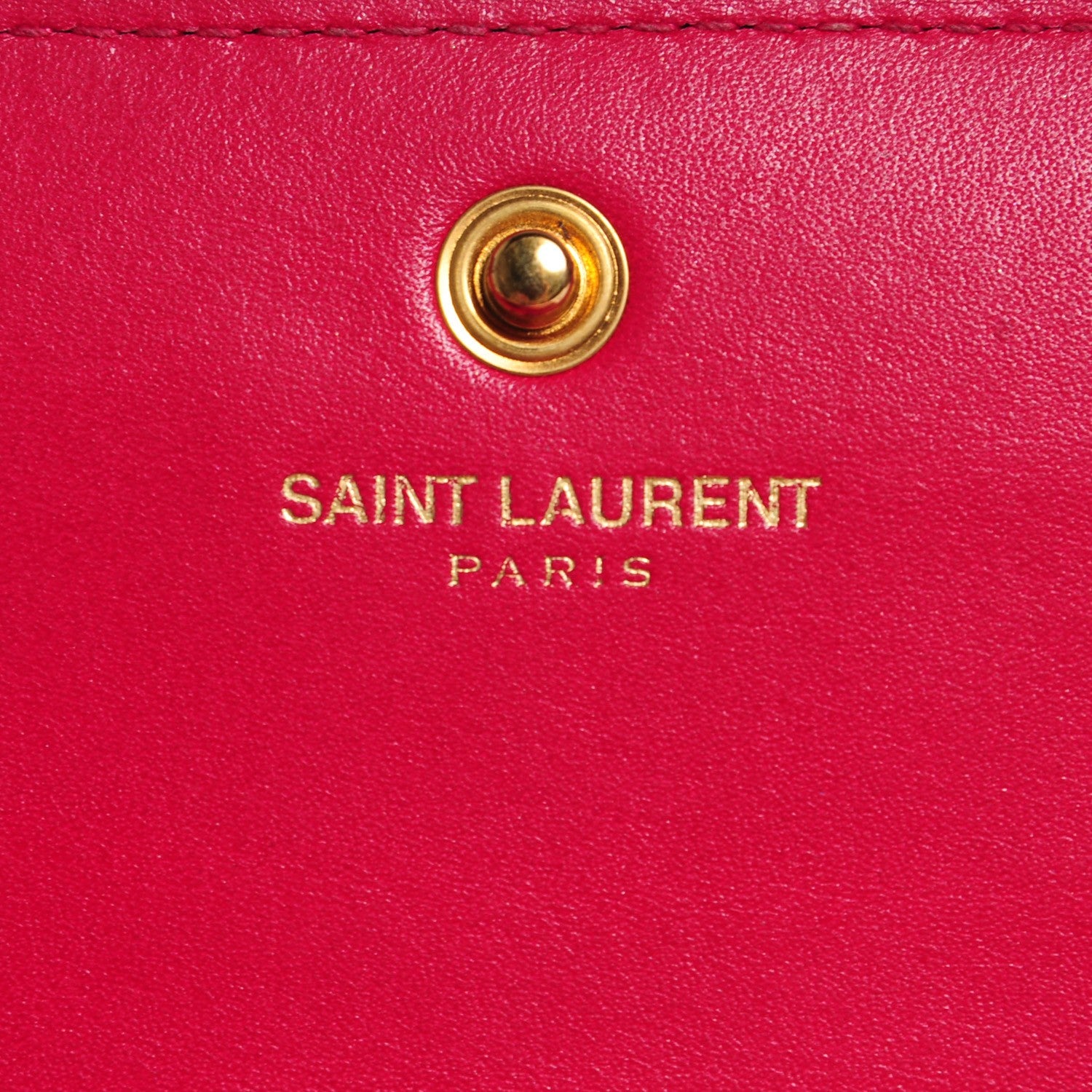 Saint Laurent Grain De Poudre Classic Letters Chain Wallet Fuchsia 4 of 7