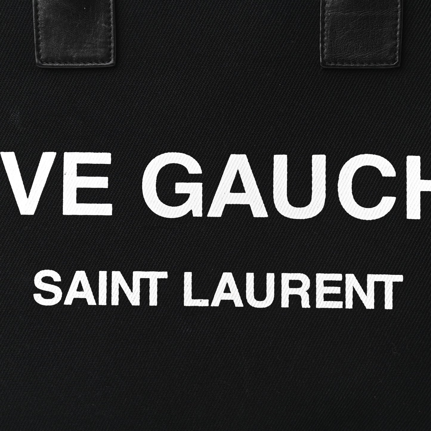 Linen Calfskin Rive Gauche Tote Black