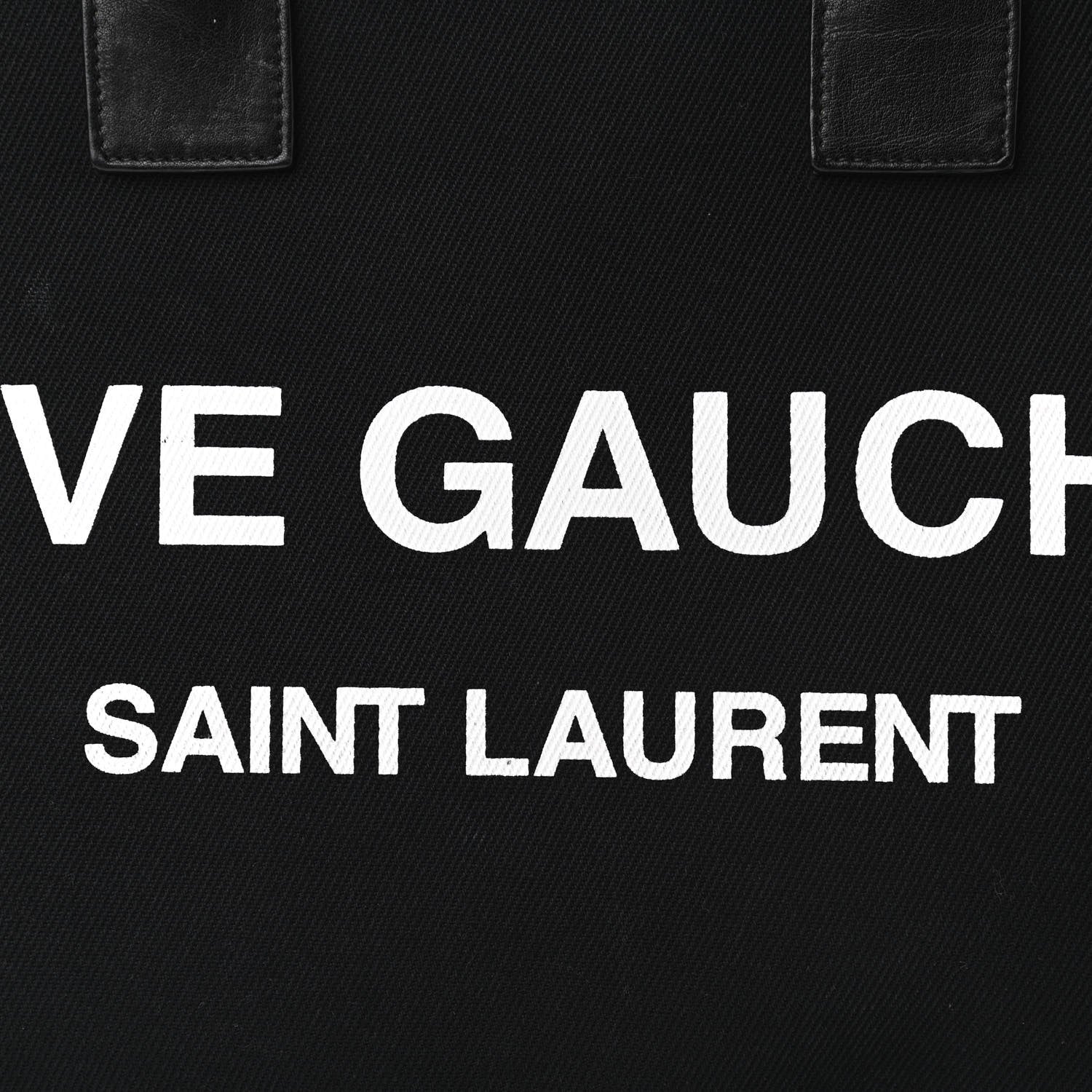 Saint Laurent Linen Calfskin Rive Gauche Tote Black 7 of 12