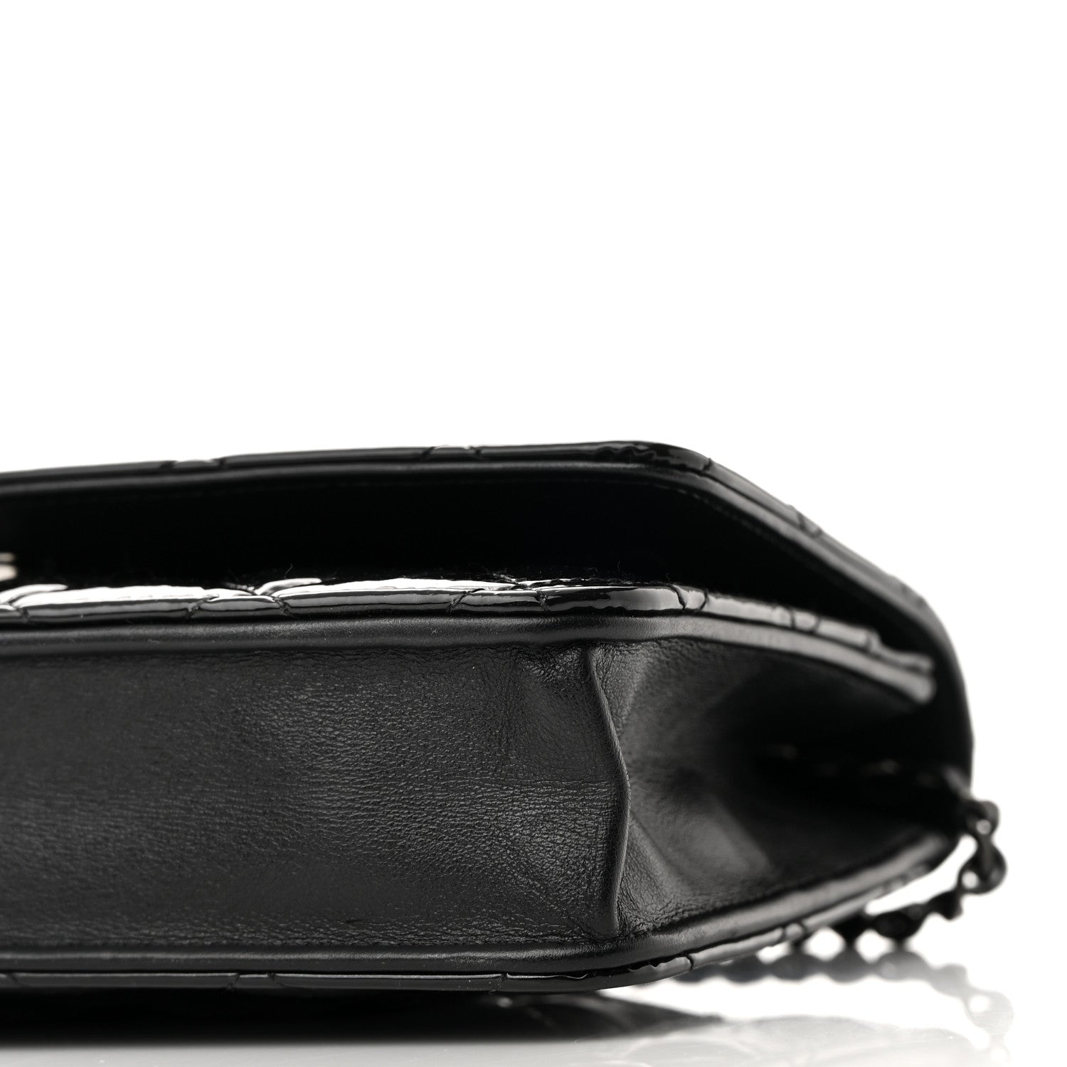 Chanel Patent Quilted Wallet On Chain WOC Black 11 of 11