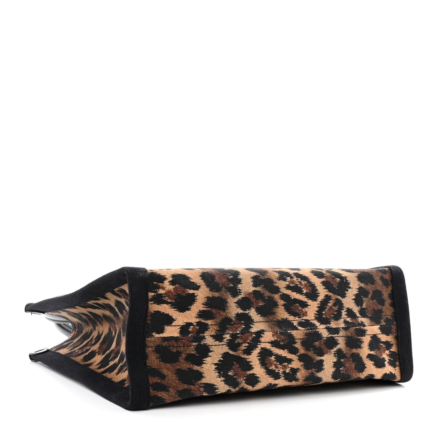 Christian Louboutin Canvas Calfskin Kitty Print Small Nastroloubi Tote Brown Black 4 of 13