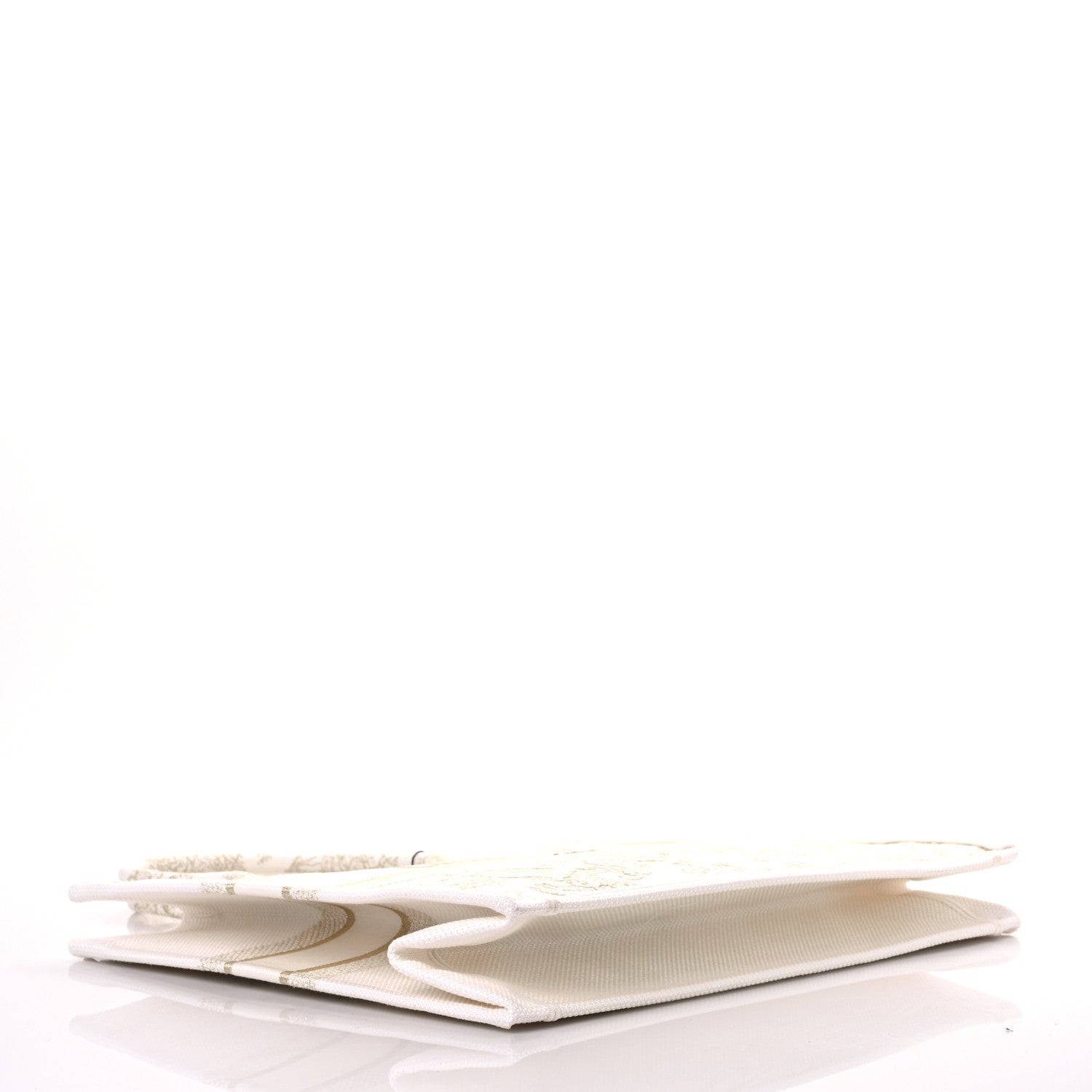 Christian Dior Canvas Embroidered Large Around The World Book Tote Gold 4 of 11