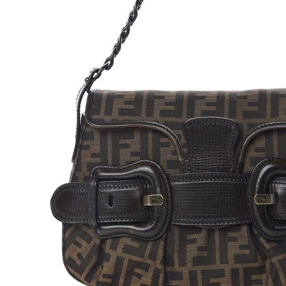 Fendi Zucca B Bis Flap Bag Tobacco Castagna 8 of 10