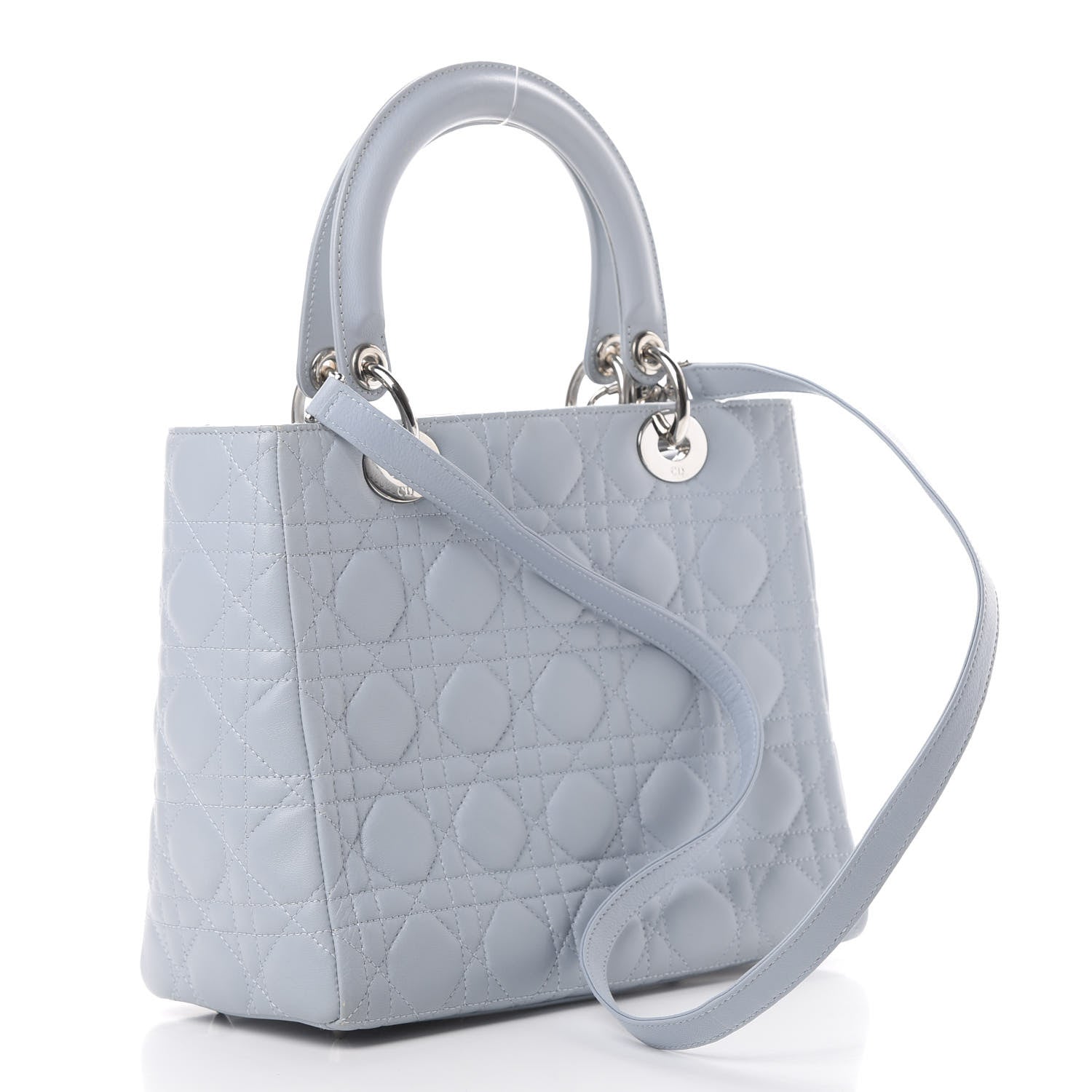Christian Dior Lambskin Cannage Medium Lady Dior Light Blue 2 of 12