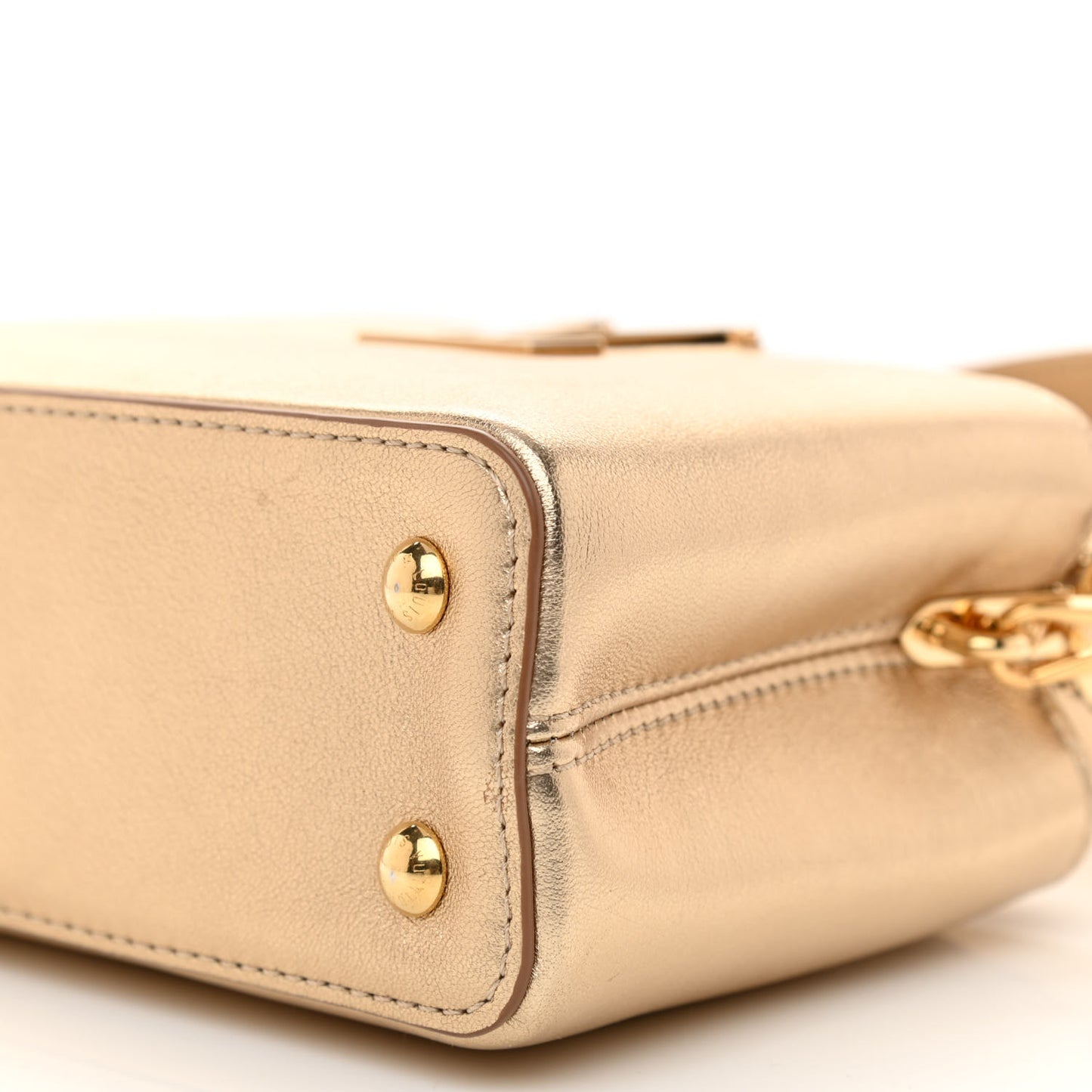 Metallic Calfskin Mini Capucines Gold