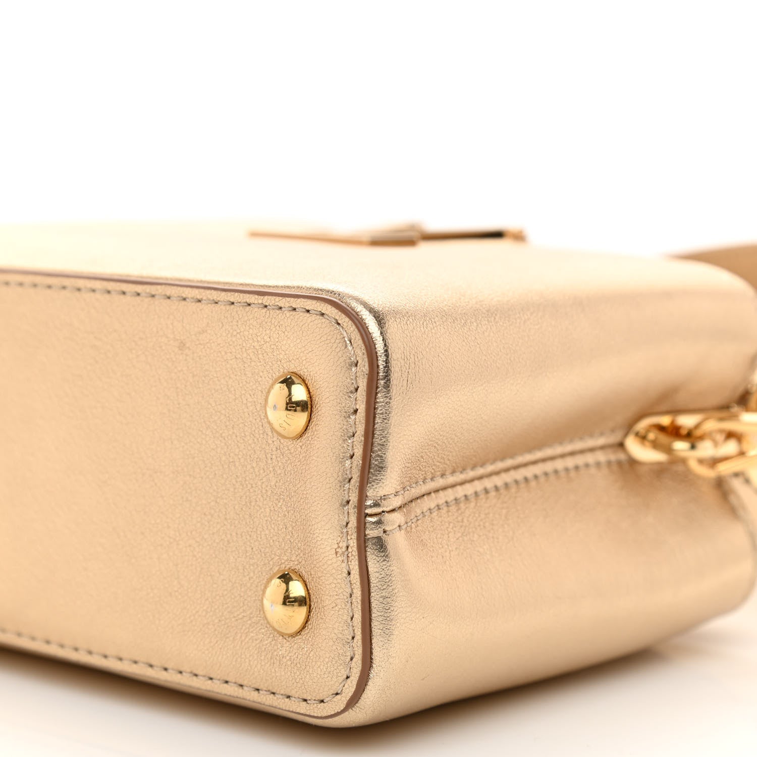 Louis Vuitton Metallic Calfskin Mini Capucines Gold 7 of 7