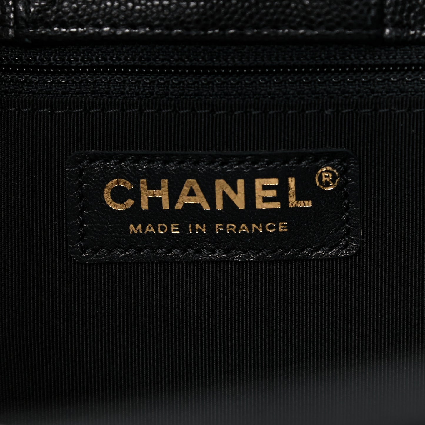 Caviar Quilted Large Shopping Tote Black