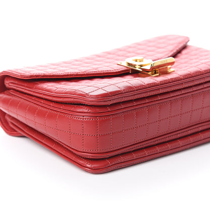 Celine Calfskin Quilted Medium C Bag Red 8 of 9