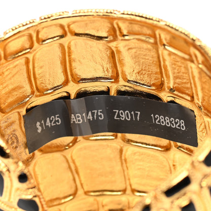 Chanel Resin Metal Along The Nile CC Cuff Black Gold 4 of 5