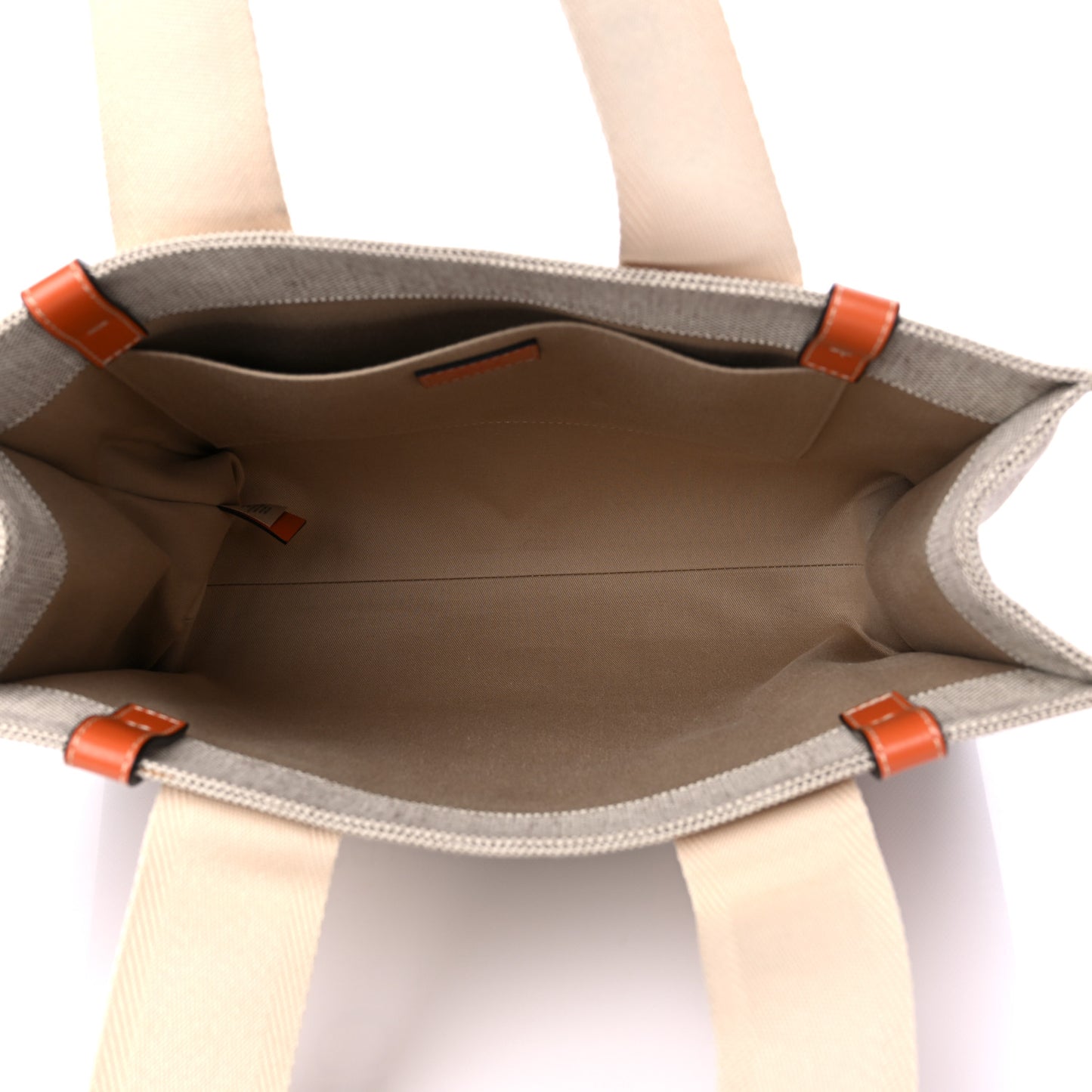 Cotton Calfskin Medium Woody Ribbon Tote Terracotta Orange