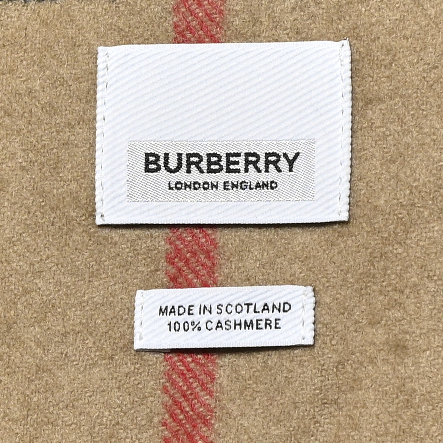Burberry Cashmere Giant Check Fringe Scarf Camel 3 of 5