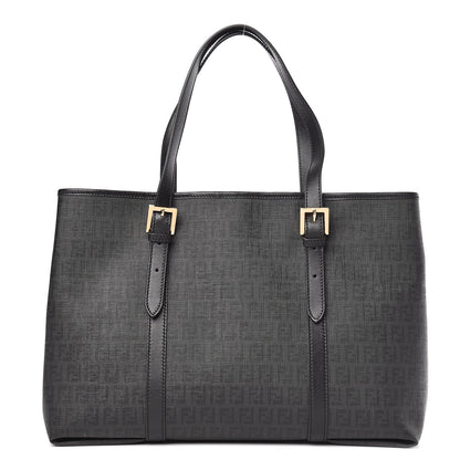 Fendi Zucchino Spalmati Vitello Tote Tobacco Black 1 of 10