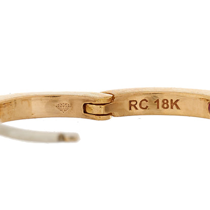 Roberto Coin 18K Rose Gold Diamond Extra Small Hoop Earrings 4 of 4