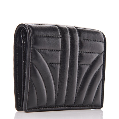 Prada Soft Calfskin Impunture Diagramme Wallet Black 3 of 7