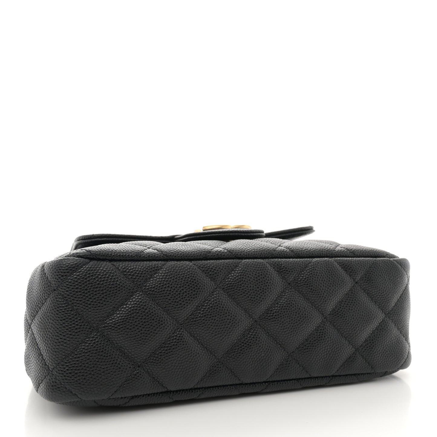 Caviar Quilted Small Wavy CC Hobo Black