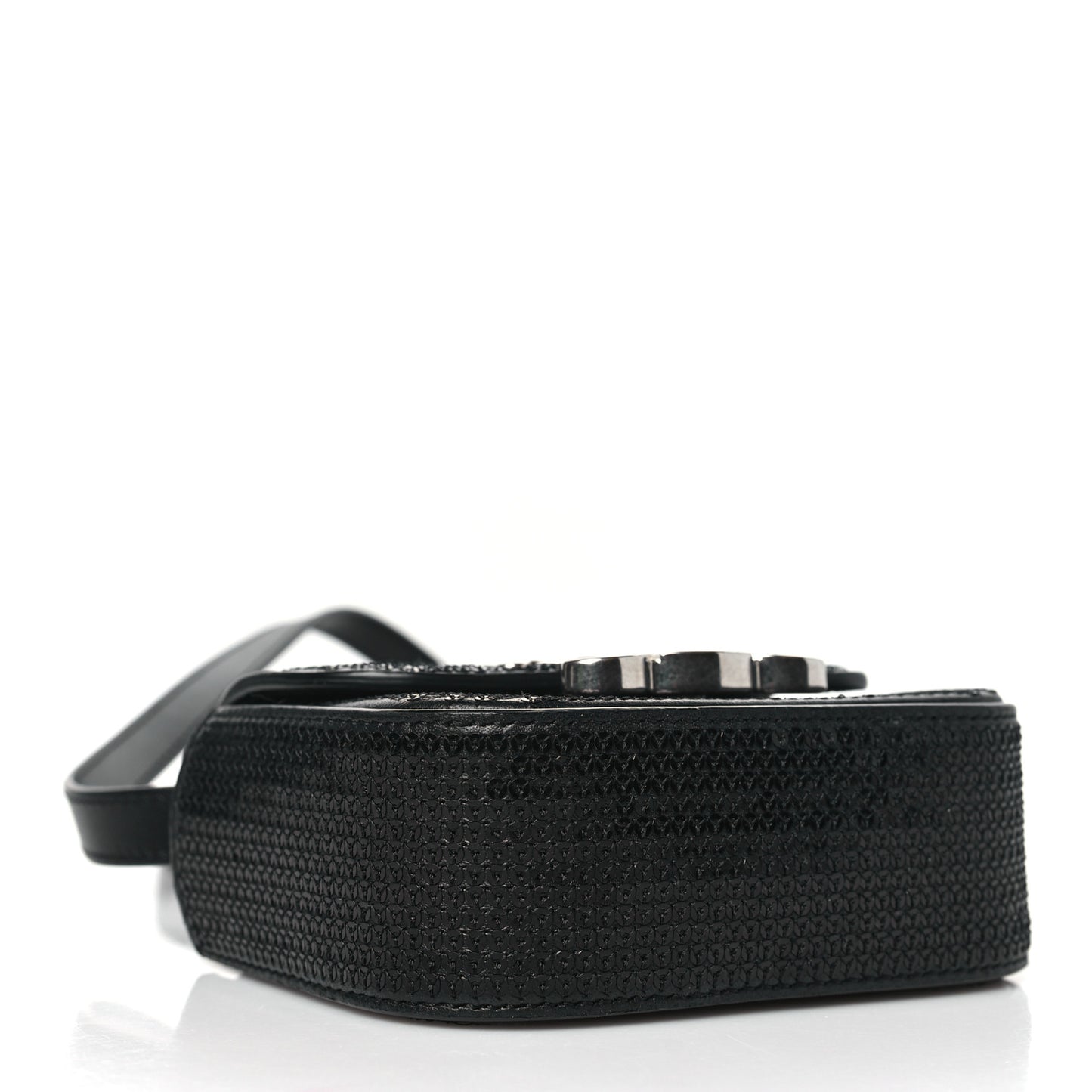 Sequin Calfskin Mini Triomphe Black