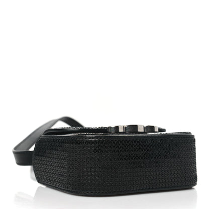 Celine Sequin Calfskin Mini Triomphe Black 4 of 10