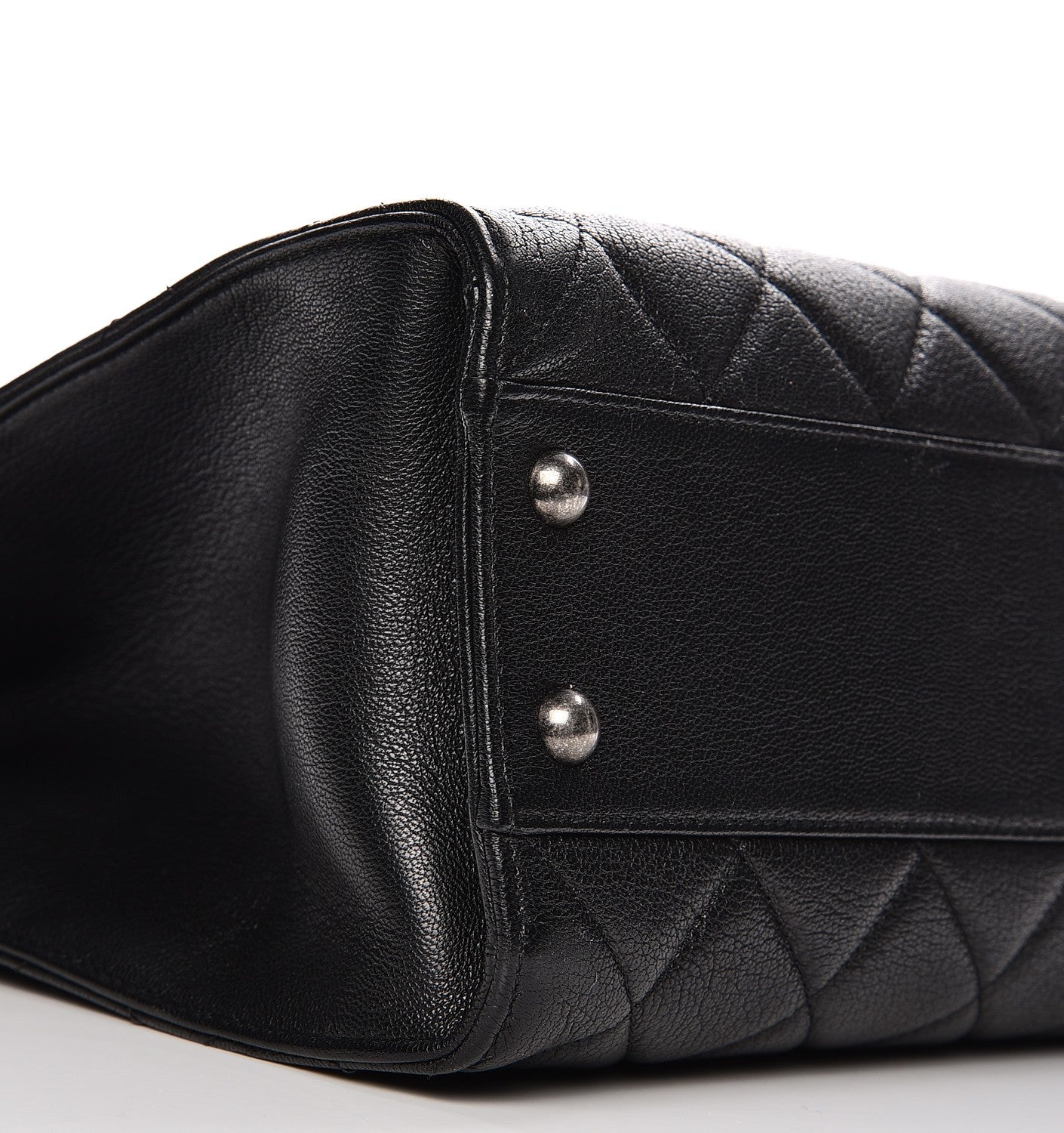 Chanel Goatskin Quilted Small Perfect Edge Shopping Tote Black 9 of 12