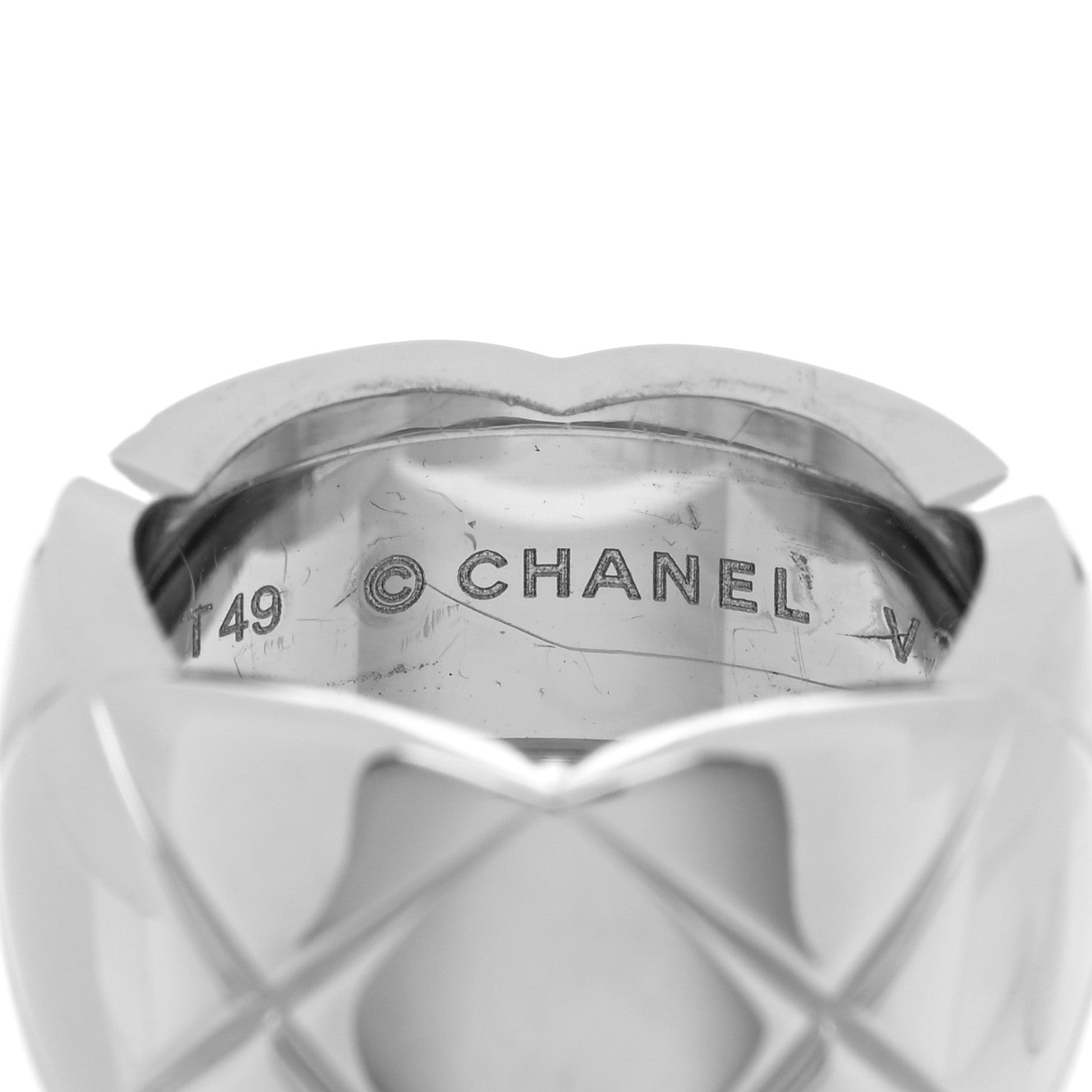 Chanel 18K White Gold Large Coco Crush Ring 49 5 4 of 4