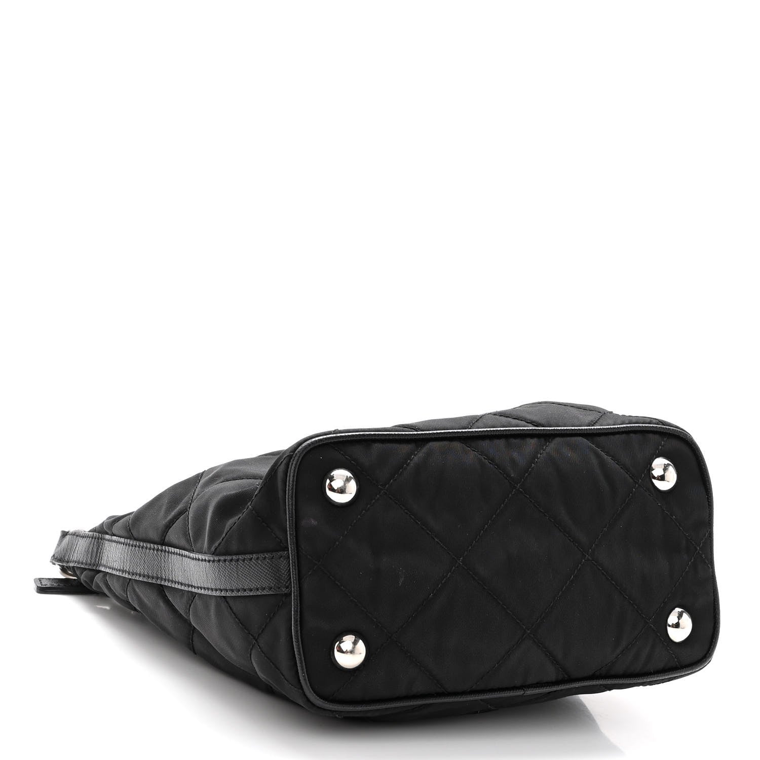 Prada Tessuto Nylon Quilted Saffiano Shoulder Bag Black 4 of 9