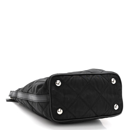 Prada Tessuto Nylon Quilted Saffiano Shoulder Bag Black 4 of 9