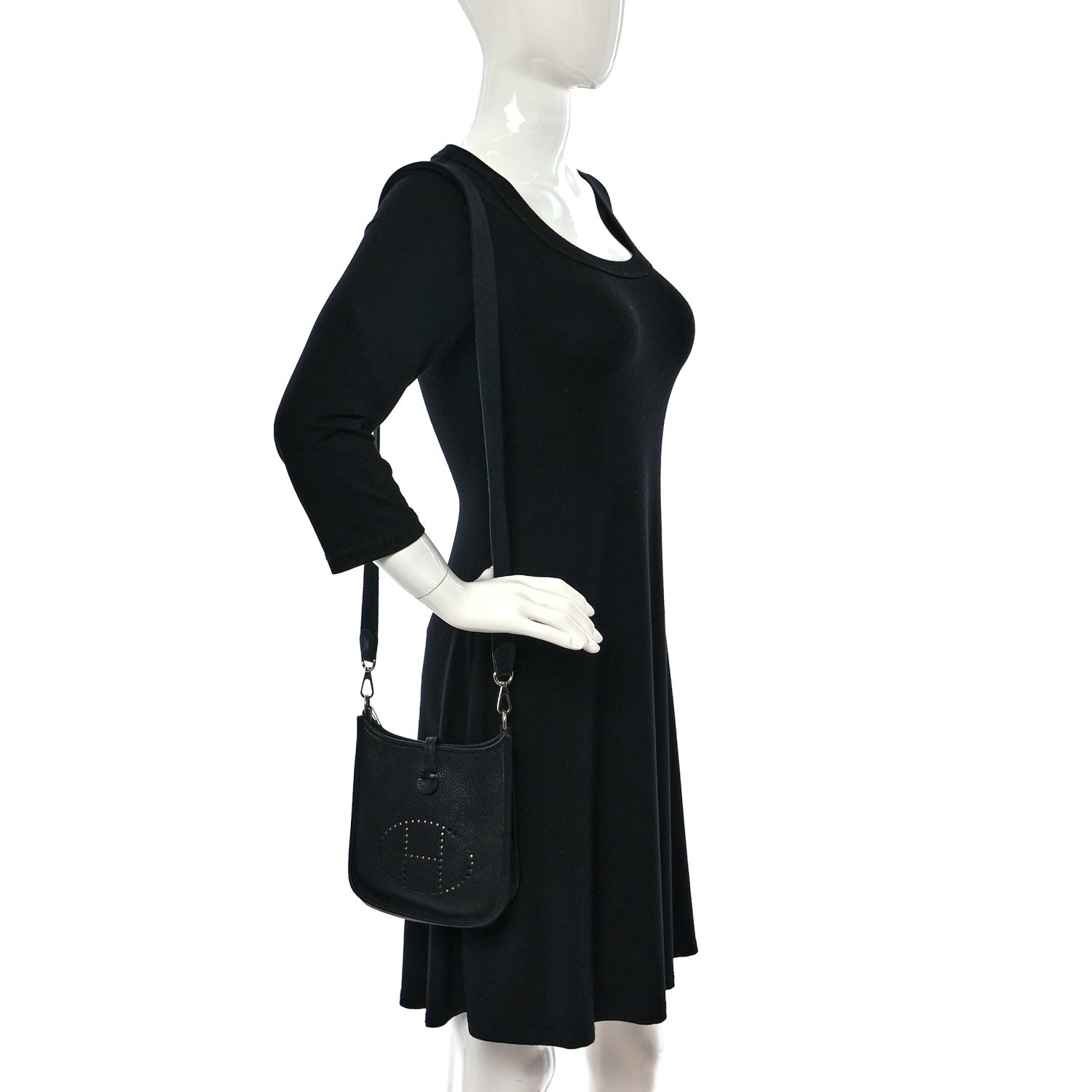 Hermes Taurillon Clemence Evelyne TPM Black 2 of 10