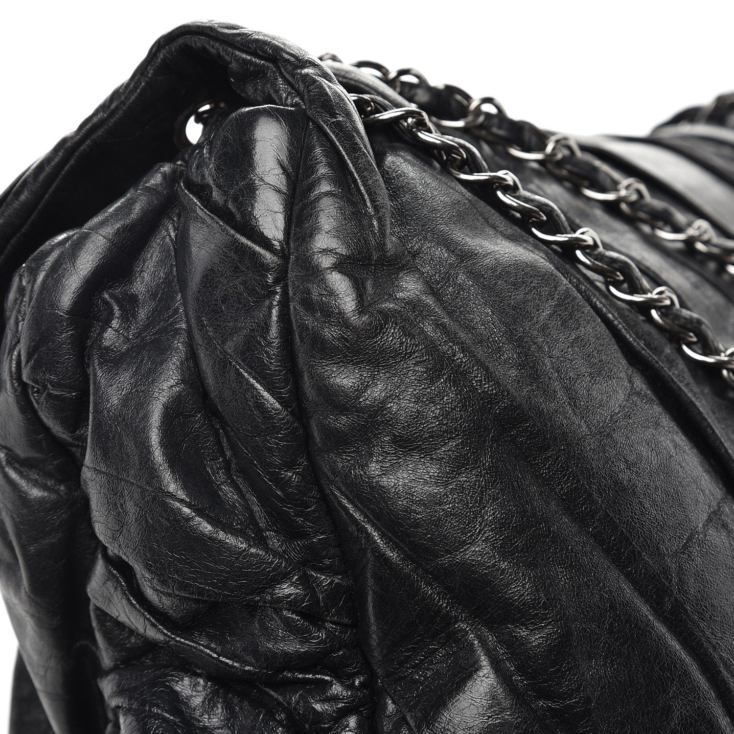 Chanel Glazed Calfskin Twisted Maxi Flap Black 14 of 14