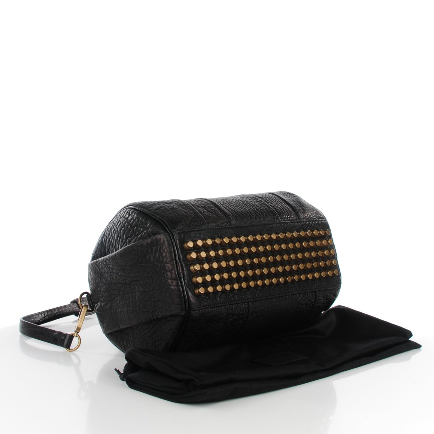 Pebbled Lambskin Rocco Black Antique Brass Hardware
