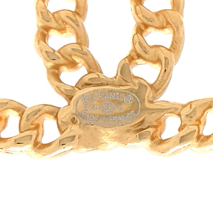 Chanel CC Chain Link Earrings Light Gold 4 of 4