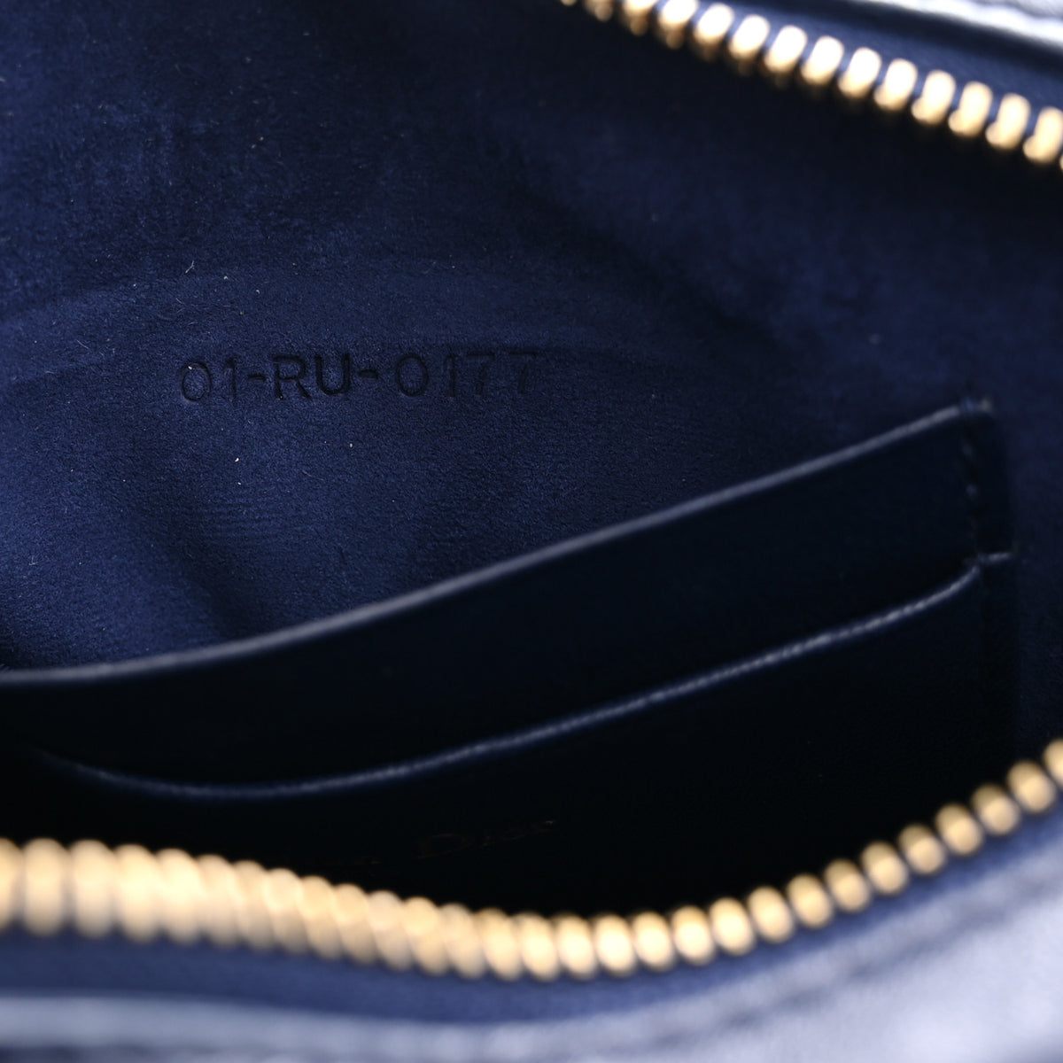 Lambskin Cannage Studded Lady Dior Camera Case Pouch Blue