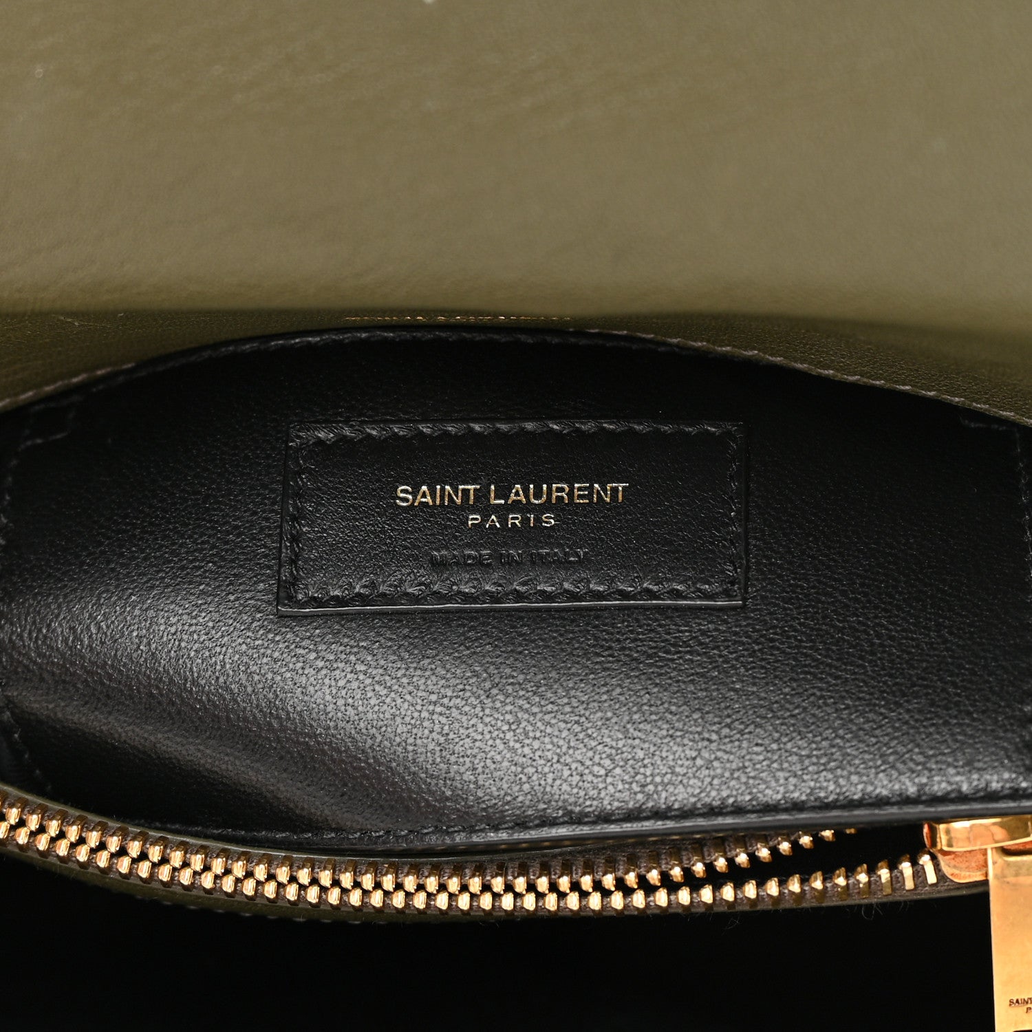 Saint Laurent Sheepskin Matelasse Chevron Monogram Medium College Bag Military Olive 6 of 20